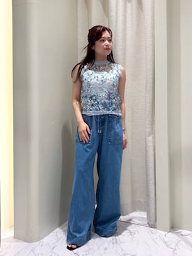 「COLUMN（コラム）のアイテム」を使った、ESTNATIONさん（レディース・156cm）の夏コーディネート