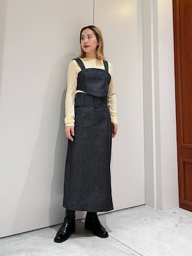 「COLUMN（コラム）のアイテム」を使った、ESTNATIONさん（レディース・154cm）の夏コーディネート