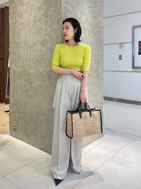 「COLUMN（コラム）のアイテム」を使った、ESTNATIONさん（レディース・157cm）の夏コーディネート