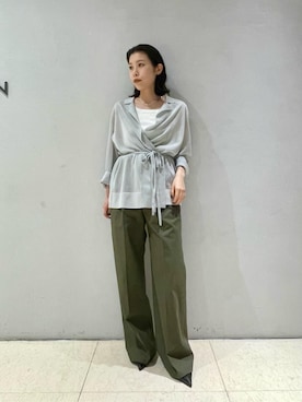 「COLUMN（コラム）のアイテム」を使った、ESTNATIONさん（レディース・157cm）の夏コーディネート