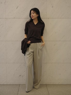 「COLUMN（コラム）のアイテム」を使った、ESTNATIONさん（レディース・166cm）の夏コーディネート