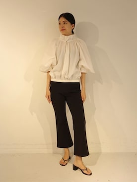 「COLUMN（コラム）のアイテム」を使った、ESTNATIONさん（レディース・166cm）の夏コーディネート