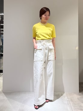 「COLUMN（コラム）のアイテム」を使った、ESTNATIONさん（レディース・160cm）の夏コーディネート