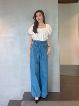 「COLUMN（コラム）のアイテム」を使った、ESTNATIONさん（レディース・163cm）の夏コーディネート