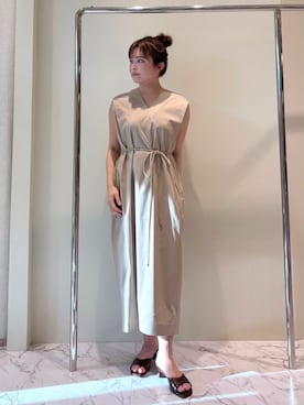 「COLUMN（コラム）のアイテム」を使った、ESTNATIONさん（レディース・156cm）の夏コーディネート