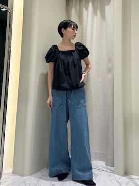 「COLUMN（コラム）のアイテム（トップス）」を使った、ESTNATIONさん（レディース・166cm）の夏コーディネート