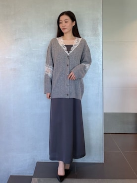 「ESTNATION（エストネーション）のESTNATION / キャミワンピース（ワンピース、グレー系）」を使った、ESTNATIONさん（レディース・164cm）の夏コーディネート