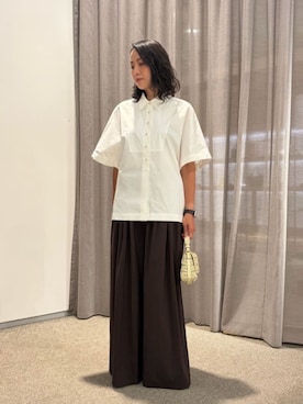 「COLUMN（コラム）のアイテム（トップス）」を使った、ESTNATIONさん（レディース・164cm）の夏コーディネート