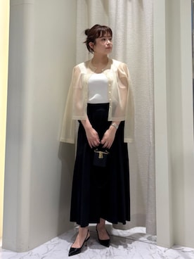 「COLUMN（コラム）のアイテム」を使った、ESTNATIONさん（レディース・156cm）の夏コーディネート