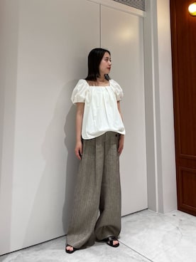 「COLUMN（コラム）のアイテム」を使った、ESTNATIONさん（レディース・154cm）の夏コーディネート