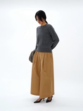 「アイテム（その他パンツ、イエロー系）」を使った、ESTNATIONさん（レディース・166cm）の秋コーディネート