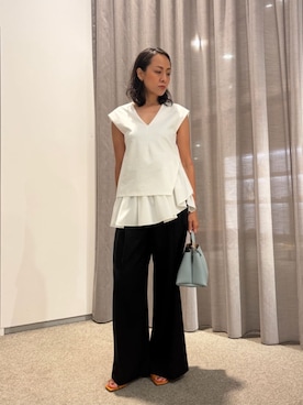 「COLUMN（コラム）のアイテム」を使った、ESTNATIONさん（レディース・164cm）の夏コーディネート