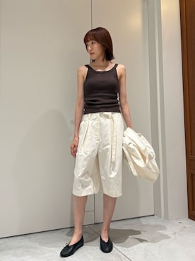 「COLUMN（コラム）のアイテム（トップス）」を使った、ESTNATIONさん（レディース・165cm）の夏コーディネート