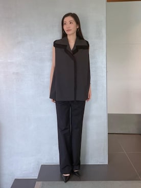 「COLUMN（コラム）のアイテム」を使った、ESTNATIONさん（レディース・163cm）の夏コーディネート