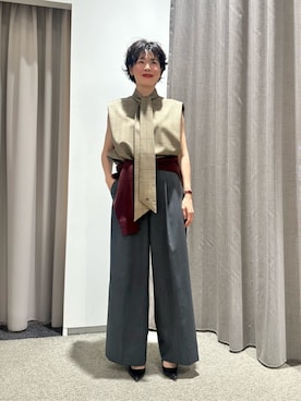 「COLUMN（コラム）のアイテム」を使った、ESTNATIONさん（レディース・166cm）の夏コーディネート