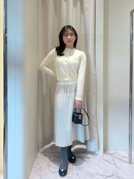 「ESTNATION（エストネーション）のESTNATION / レース ジャガード ニットスカート（スカート、ホワイト系）」を使った、ESTNATIONさん（レディース・164cm）の夏コーディネート