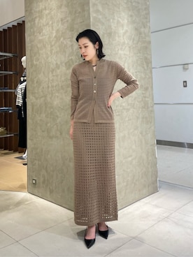 「COLUMN（コラム）のアイテム」を使った、ESTNATIONさん（レディース・157cm）の夏コーディネート