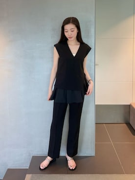 「COLUMN（コラム）のアイテム」を使った、ESTNATIONさん（レディース・163cm）の夏コーディネート