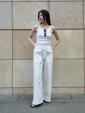 「COLUMN（コラム）のアイテム」を使った、ESTNATIONさん（レディース・166cm）の夏コーディネート