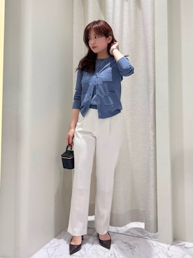 「ESTNATION（エストネーション）のアイテム（ニット/セーター）」を使った、ESTNATIONさん（レディース・156cm）の夏コーディネート