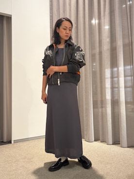 「ESTNATION（エストネーション）のESTNATION / キャミワンピース（ワンピース、グレー系）」を使った、ESTNATIONさん（レディース・164cm）の夏コーディネート