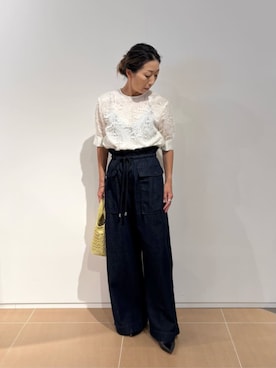 「COLUMN（コラム）のアイテム」を使った、ESTNATIONさん（レディース・158cm）の夏コーディネート