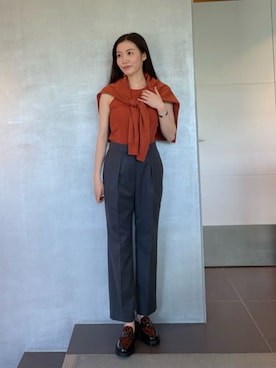 「COLUMN（コラム）のアイテム」を使った、ESTNATIONさん（レディース・163cm）の夏コーディネート