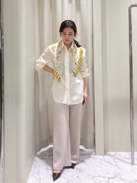 「COLUMN（コラム）のアイテム」を使った、ESTNATIONさん（レディース・156cm）の夏コーディネート