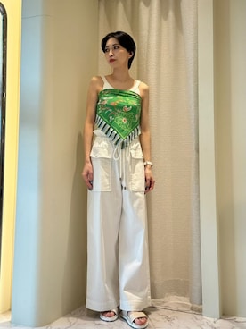 「COLUMN（コラム）のアイテム」を使った、ESTNATIONさん（レディース・166cm）の夏コーディネート