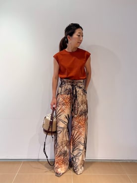 「COLUMN（コラム）のアイテム」を使った、ESTNATIONさん（レディース・158cm）の夏コーディネート