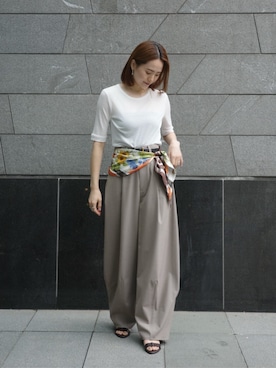「COLUMN（コラム）のアイテム」を使った、ESTNATIONさん（レディース・162cm）の夏コーディネート