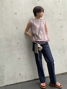 「ESTNATION（エストネーション）のアイテム（デニムパンツ）」を使った、ESTNATIONさん（レディース・166cm）の秋コーディネート