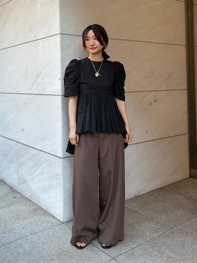 「COLUMN（コラム）のアイテム」を使った、ESTNATIONさん（レディース・151cm）の夏コーディネート
