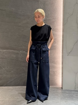 「COLUMN（コラム）のアイテム」を使った、ESTNATIONさん（レディース・156cm）の夏コーディネート
