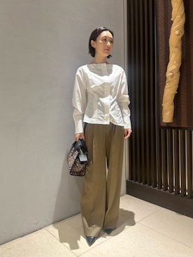 「COLUMN（コラム）のアイテム」を使った、ESTNATIONさん（レディース・155cm）の夏コーディネート