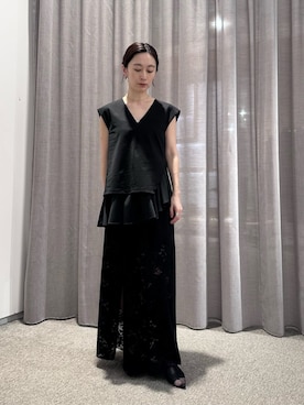 「COLUMN（コラム）のアイテム」を使った、ESTNATIONさん（レディース・155cm）の夏コーディネート