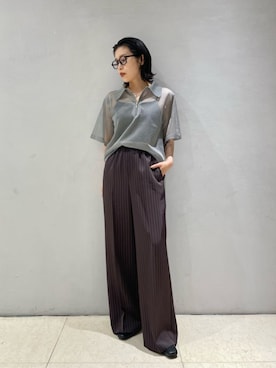 「COLUMN（コラム）のアイテム」を使った、ESTNATIONさん（レディース・157cm）の夏コーディネート