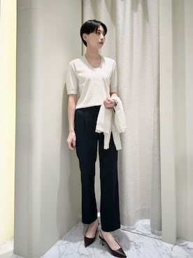 「ESTNATION（エストネーション）のアイテム（ニット/セーター）」を使った、ESTNATIONさん（レディース・166cm）の夏コーディネート