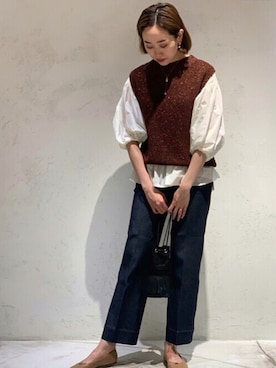 「ESTNATION（エストネーション）のアイテム（デニムパンツ）」を使った、ESTNATIONさん（レディース・169cm）の秋コーディネート