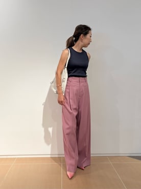 「COLUMN（コラム）のアイテム」を使った、ESTNATIONさん（レディース・158cm）の夏コーディネート