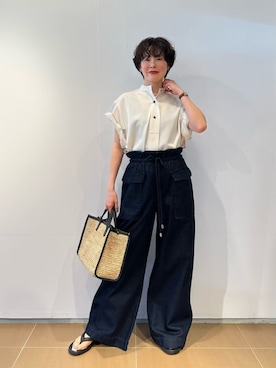 「COLUMN（コラム）のアイテム」を使った、ESTNATIONさん（レディース・166cm）の夏コーディネート