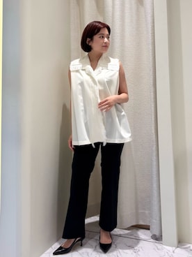 「COLUMN（コラム）のアイテム」を使った、ESTNATIONさん（レディース・156cm）の夏コーディネート