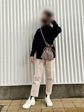 「LAKOLE（ラコレ）のアイテム（チノパンツ）」を使った、urさん（メンズ・178cm）の秋コーディネート