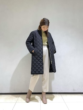 「Te chichi（テチチ）のアイテム（ノーカラーコート）」を使った、Ohmoriさん（レディース・162cm）の冬コーディネート