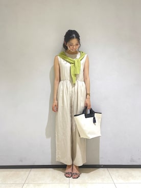 「Te chichi（テチチ）のアイテム（サロペット/オーバーオール）」を使った、Ohmoriさん（レディース・162cm）の夏コーディネート