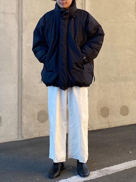 「スリッポン」｜「アイテム（ジャケット/アウター）」を使った、まつお。さん（メンズ・173cm）の冬コーディネート