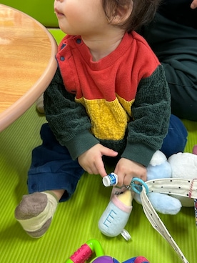 「アイテム（その他ベビーウェア）」を使った、🅡🅤🅘さん（キッズ・70cm）の秋コーディネート