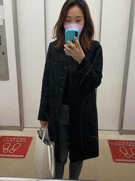 「M-PREMIER（エムプルミエ）のアイテム（ノーカラーコート）」を使った、marimmtさん（レディース・155cm）の春コーディネート