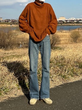 「classicalelf（クラシカルエルフ）のアイテム（トップス）」を使った、田中さん（メンズ・177cm）の冬コーディネート