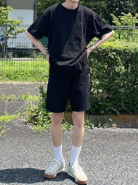 「ADER error（アーダーエラー）のアイテム（シューズ）」を使った、田中さん（メンズ・177cm）の夏コーディネート